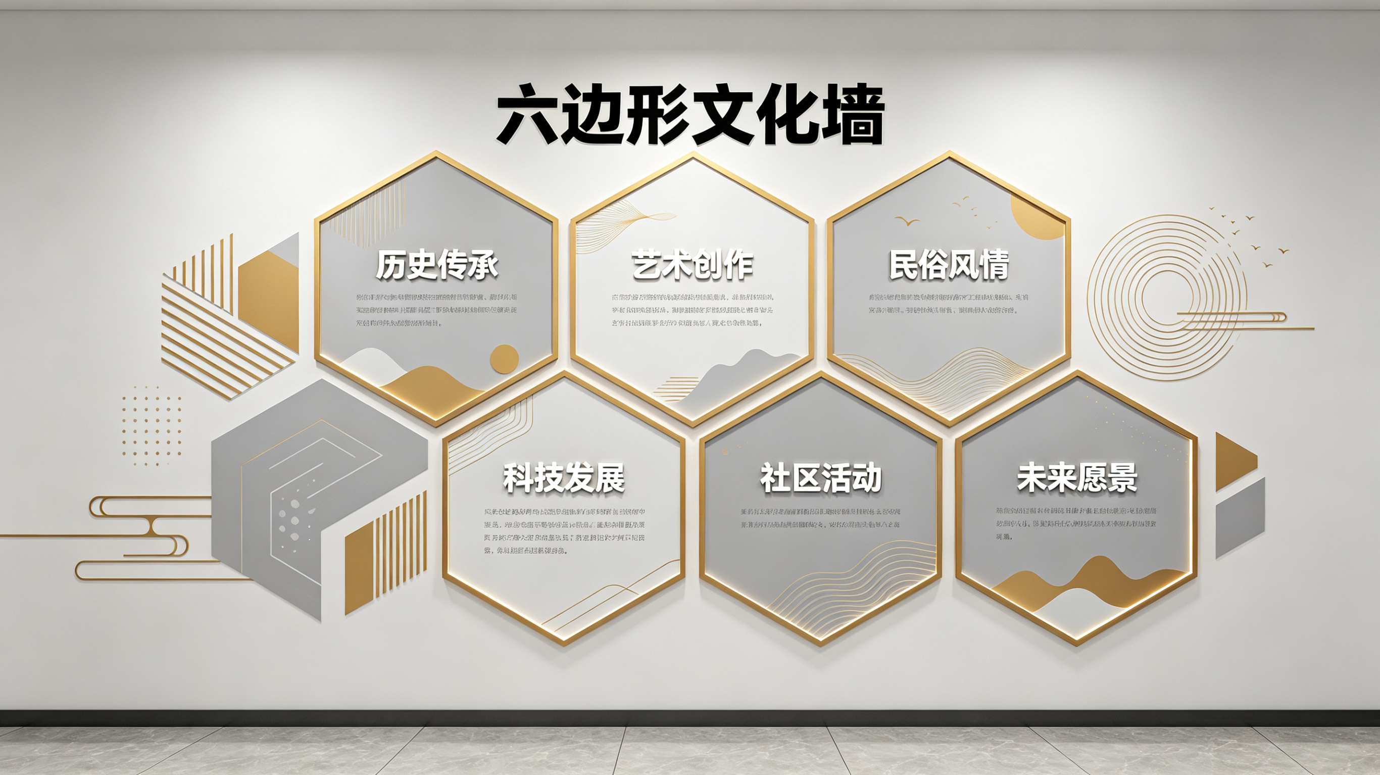  凤冈企业文化墙 | 六边形信息美学